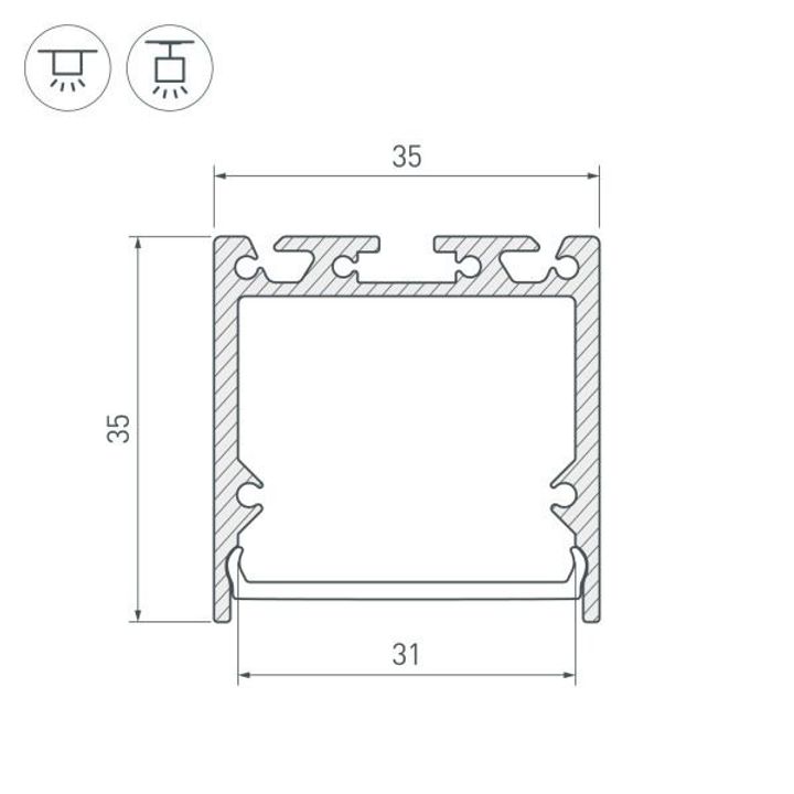 Профиль Arlight SL-Line-3535-3000 Anod 036196