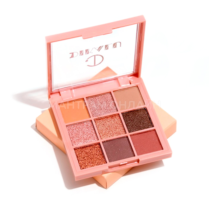 Тени для век Dikalu розово-коричневые с блеском 9 цветов 7 г