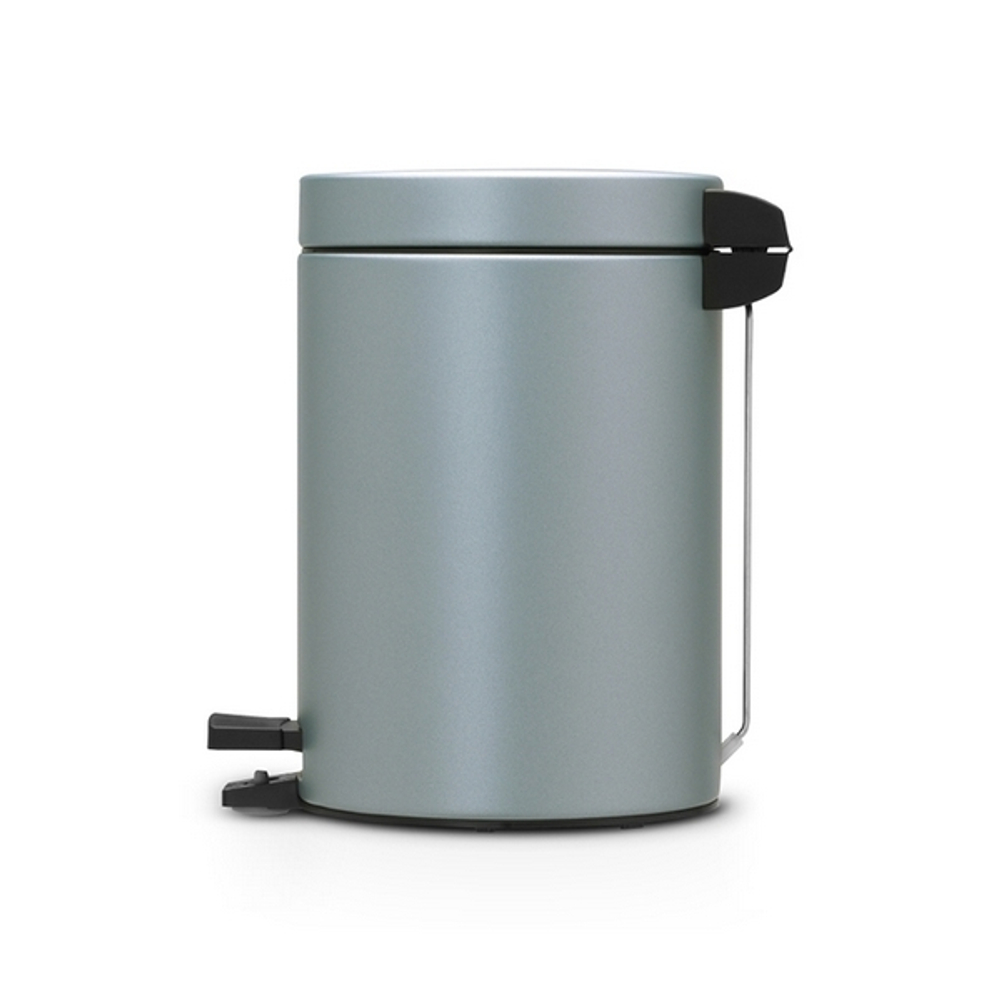 Ведро для мусора Brabantia мятный металик 3л вид сбоку