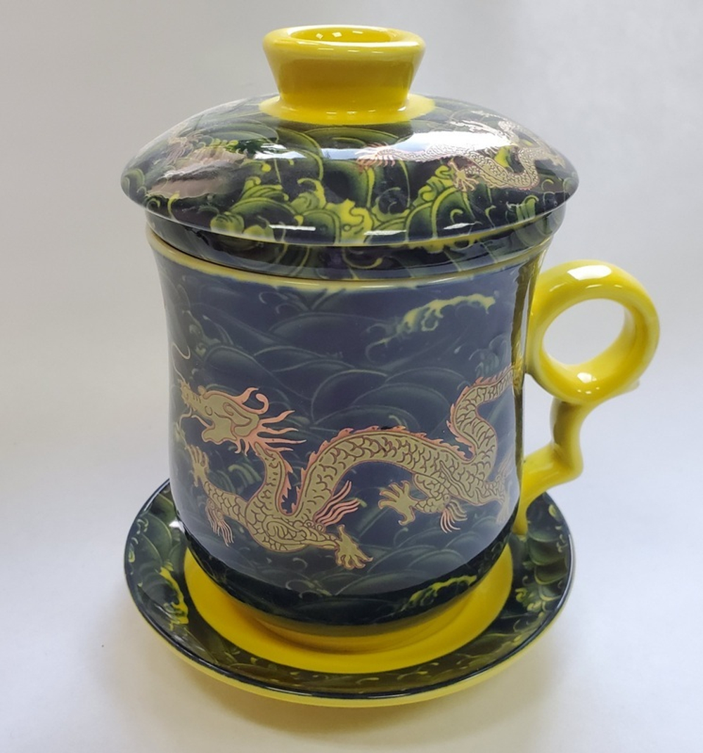 242022.2 Кружка "Дракон Желтый" В ПОДАРОЧНОЙ КОРОБКЕ, фарфор