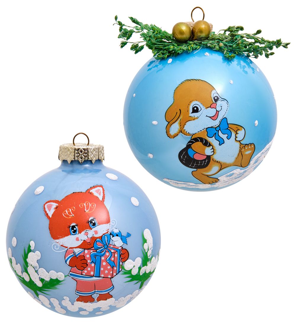 Элита НФШ-1285 Набор ел.украшений Шар 2шт «Веселая компания» 80 мм