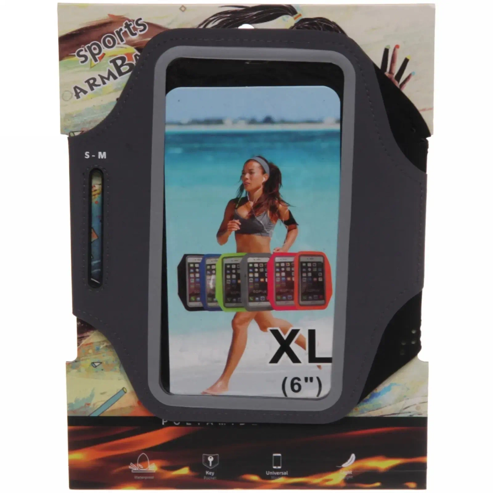 Чехол спортивный для телефона на руку «Attention» (для телефона 6»), микс