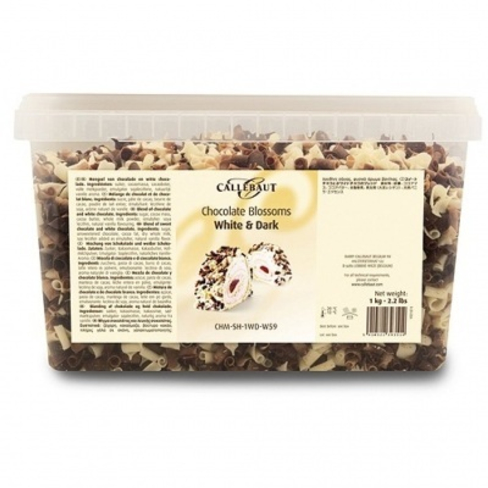 Посыпка шоко. Callebaut "Завитки из белого и темного шоколада" (1кг/упак), кг