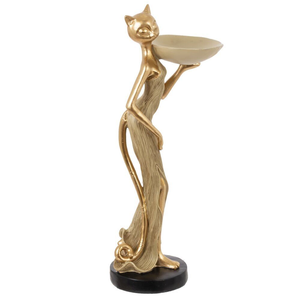 GAEM Фигурка декоративная "Кошка" с подставкой д/мелочей, L15 W9,5 H33 см