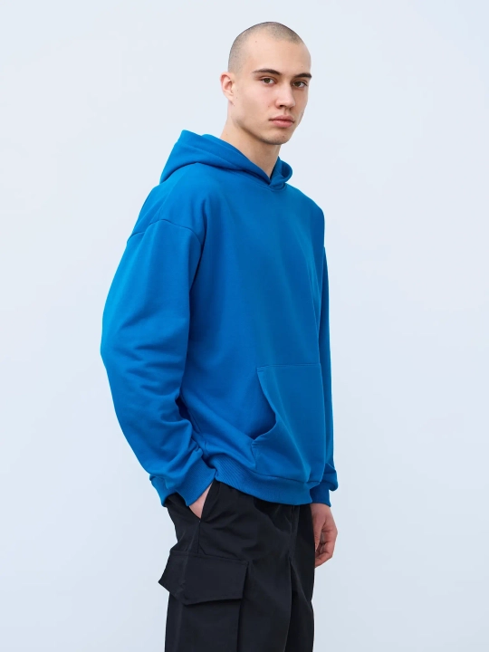 Худи оверсайз без начеса (синий)