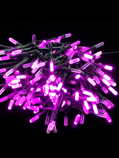 Гирлянда светодиодная "ФЕЙЕРВЕРК", 5 мм., 200 LED, розовый, 2м, 8 режимов MAG-G075-200