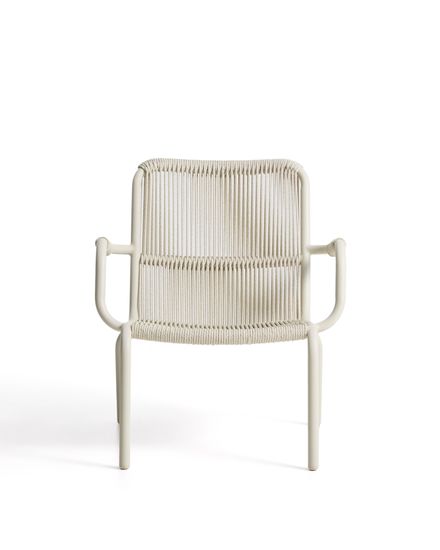 Улчное кресло Salis из алюминия цвета таупе и веревки