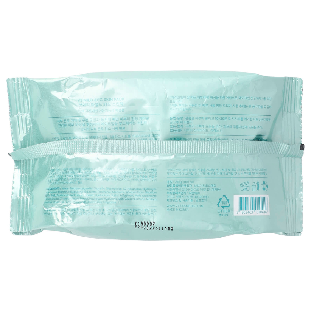VT Cosmetics, 31 Skin Pack, центелла, 100 шт.