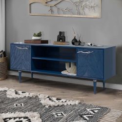Тумба под ТВ Арт Колор leaves 155см Классик Сильвер Королевский синий
