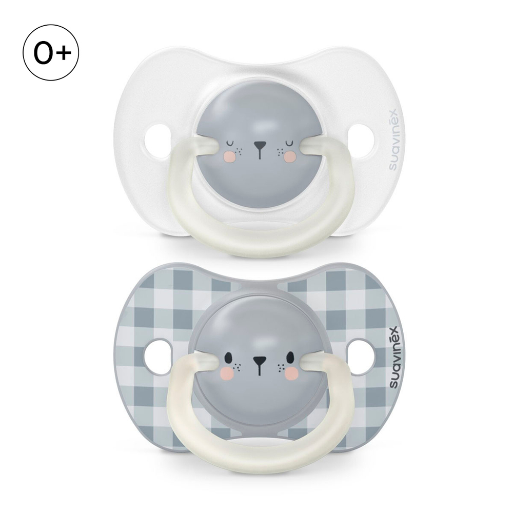 Набор пустышек Suavinex Night&Day Bear 0-6 мес, 2 шт