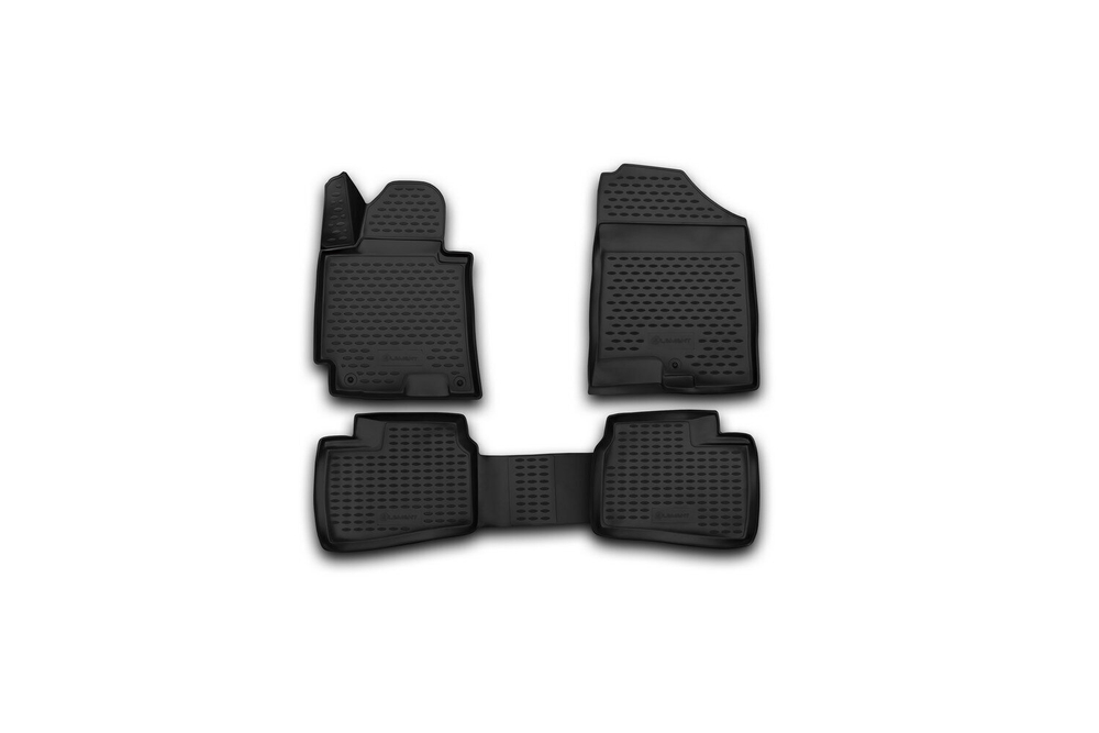 Коврики Standard, 3D в салон HYUNDAI Elantra, 2014-2016, 4 шт. (полиуретан, чёрные) Element.NLC.3D.20.55.210