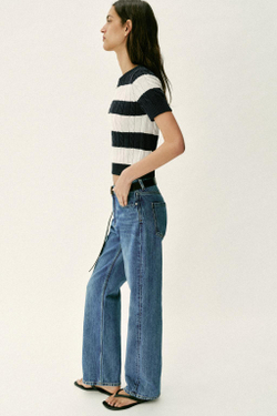 ZARA СВИТЕР В ПОЛОСКУ С УЗОРОМ «КОСЫ», ПОЛОСКИ