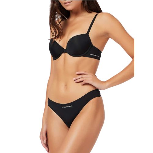 Женские трусы тонги набор из 2 штук (черные) Emporio Armani 163333_CC284 17020