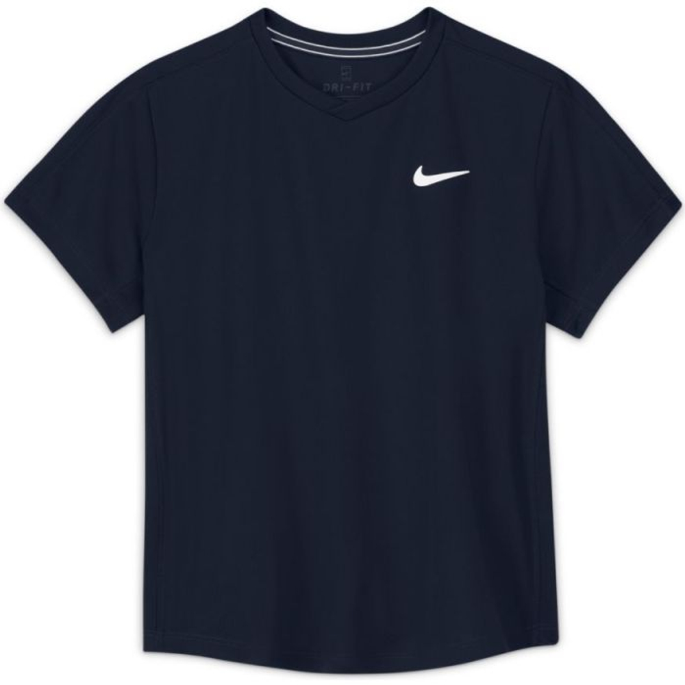 Детская теннисная футболка Nike Court Dri-Fit Victory Short Sleeve Top - obsidian/obsidian/white