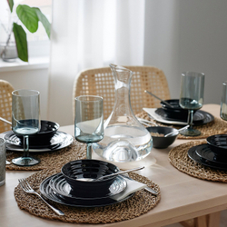 IKEA NÄTBARB  (ИКЕА НÄТБАРБ)  -  Тарелка, черная, 19 см