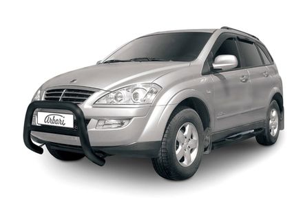 Кенгурятник низкий d76 Arbori черн. для SSANGYONG Kyron 2007-2015