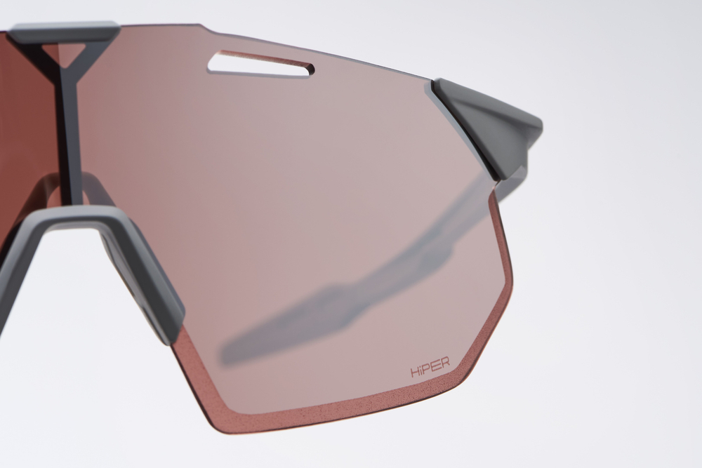 Спортивные очки 100% Hypercraft SQ / Matte Stone Grey / HiPER Crimson Silver Mirror Lens