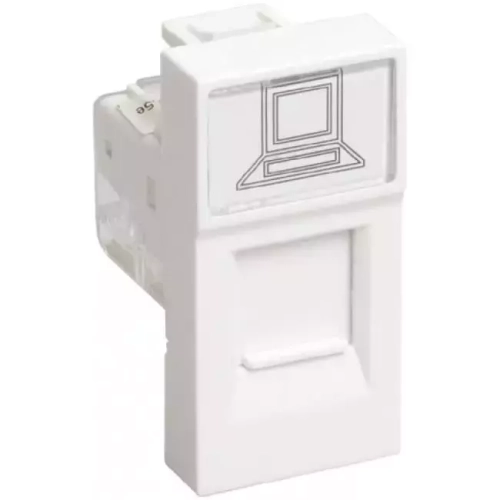 Розетка модульная компьютерная RJ-45 45х22,5мм белая (АДЛ 13-902)