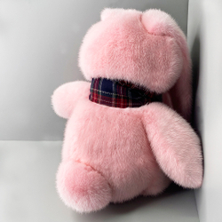 Игрушка кролик - из меха норки | Розовый