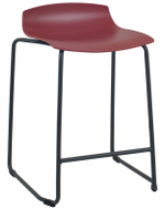 Табурет пластиковый полубарный Papatya X-Treme Sled Pro, черный, кирпично-красный