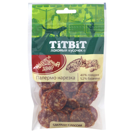 Колбаса TITBIT нарезка Палермо для собак, 80 гр