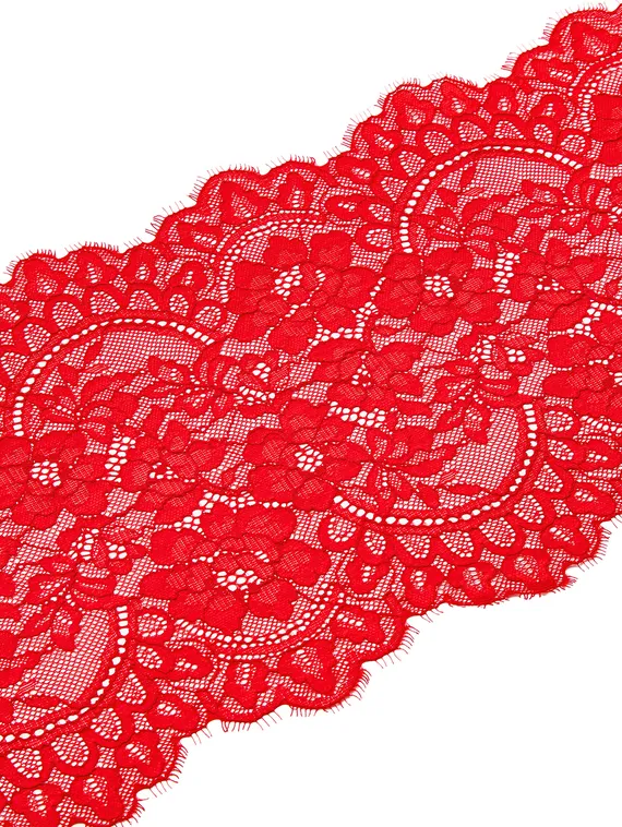 03-275 Кружево эластичные реснички 23 см, красный 100