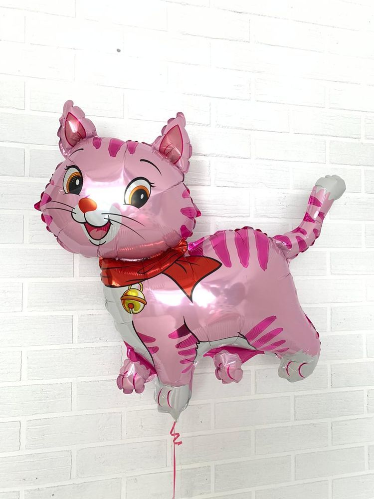 КОТ F Шар фигура Мой милый котенок в шарфике (розовый), 37"/94 см (БГ-31)