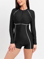 Купальник с длинными рукавами и шортами на молнии