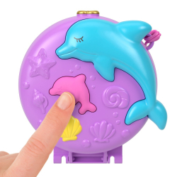 Polly Pocket - Аквариум с дельфинами Компактный набор + 2 куклы + аксессуары HWN96 / артикул   JFG56 HWN96  / GTIN 194735217793