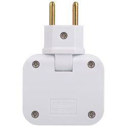 Разветвитель электрический ЭРА SPF-3-FL поворотный на 3 розетки 10А белый