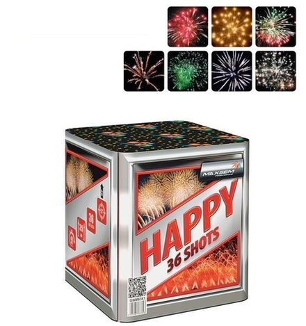 Батарея салютов "Happy" GWM6361 36 залпов * 1.2"  (1/4)