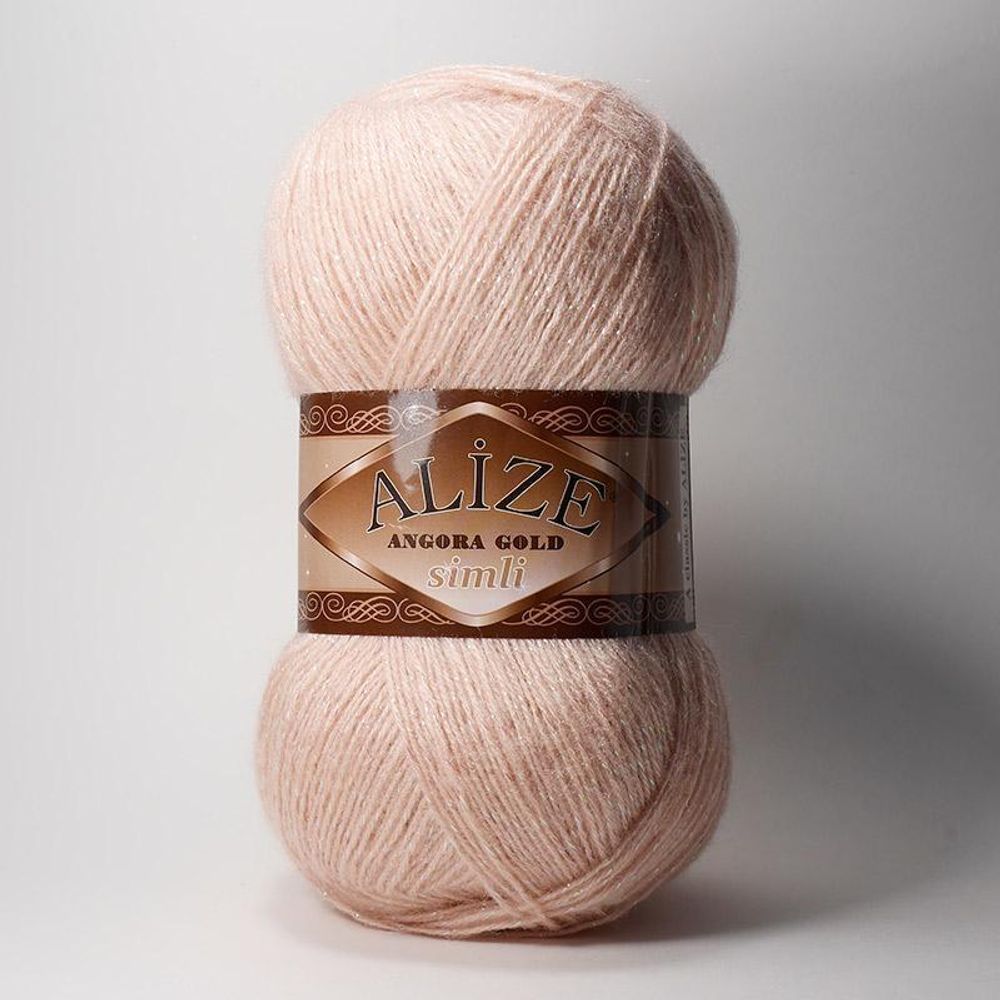 ALIZE &quot;Angora Gold Simli&quot;, 10% мохер, 10% шерсть, 5% металлик - 75% Акрил, 100 гр, 550 м, 161 пудра