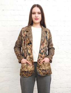 Трикотажный жакет "Барокко", по мотивам рисунков на портьере, представляющих Венеру и амуров, эпоха Людовика XIV