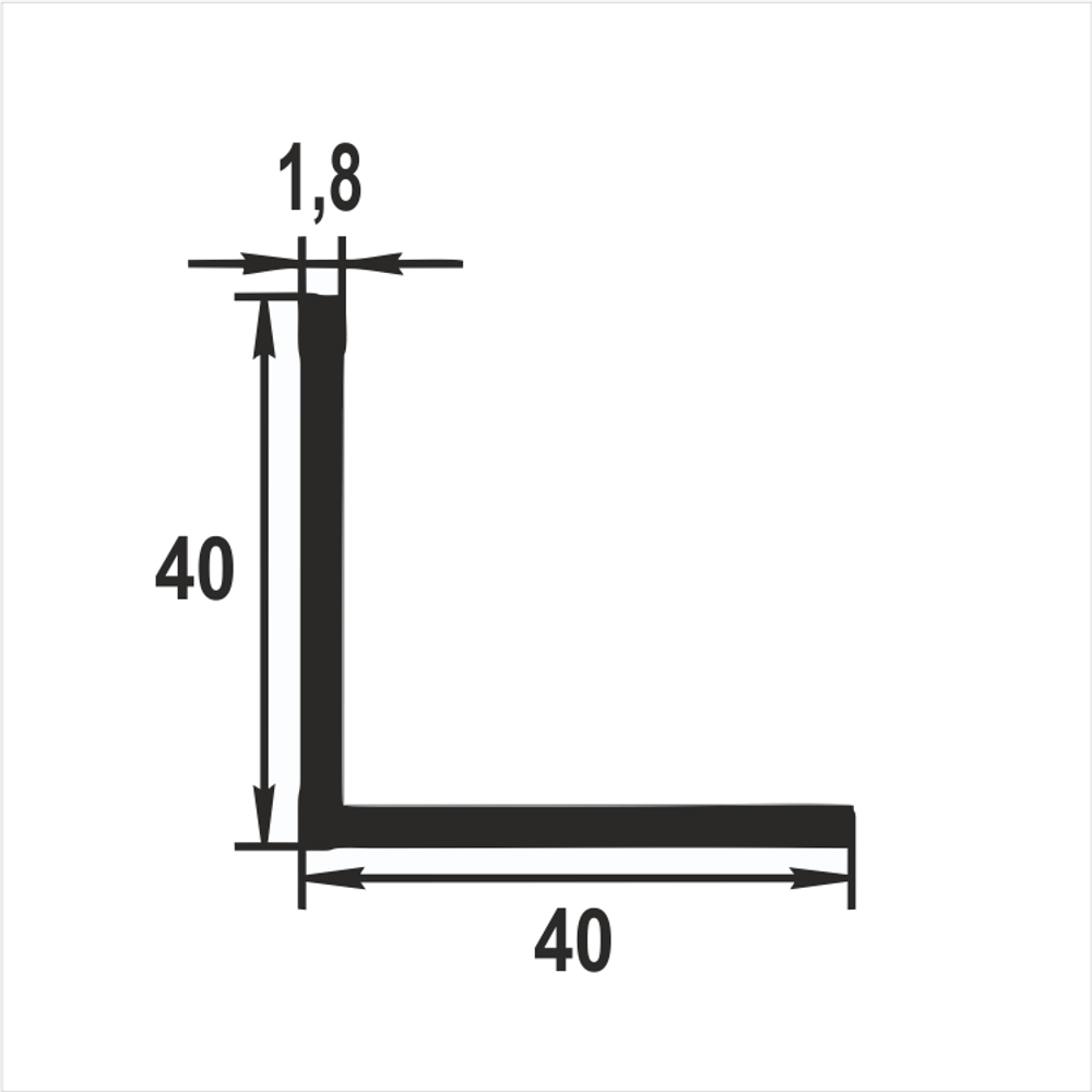 Профиль уголок Лука 40*40*1,8 Уп 15.2000.504л бронза