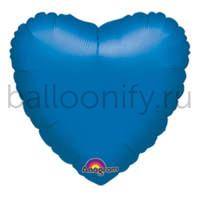 Фольгированная фигура, сердце, 18"/46СМ Металлик Blue
