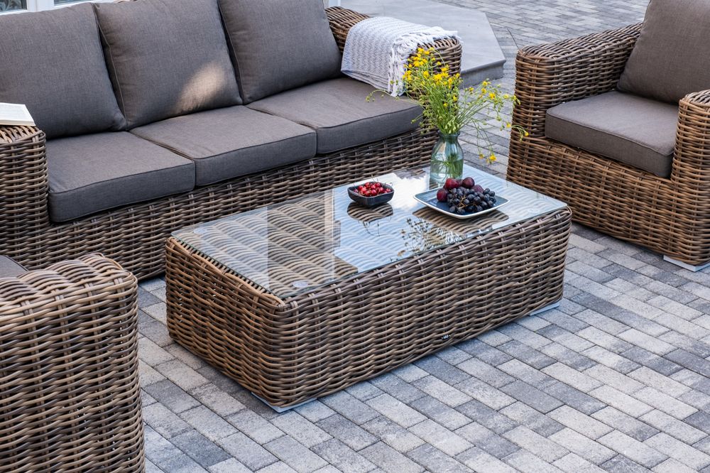 "Палермо" лаунж-зона из искусственного ротанга, цвет соломенный