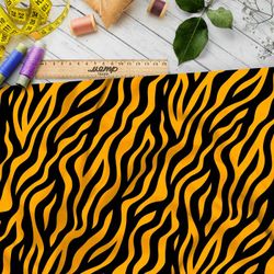 Ткань премиум шелк искусственный Армани полосатая звериная фантазия