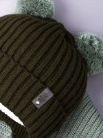 Шапка детская осенняя и шарф с ушками