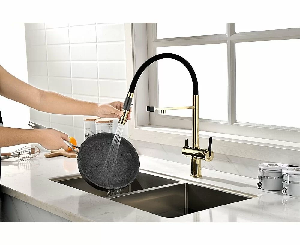 Смеситель для кухни Paulmark Gravity Gr213888-G золото