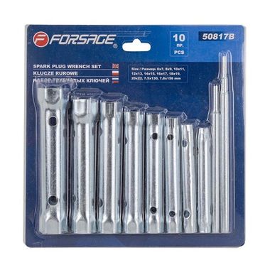 Набор ключей трубчатых торцовых 10пр(6х7,8х9,10х11,12х13,14х15,16х17,18х19,20х22), в блистере Forsage F-50817B