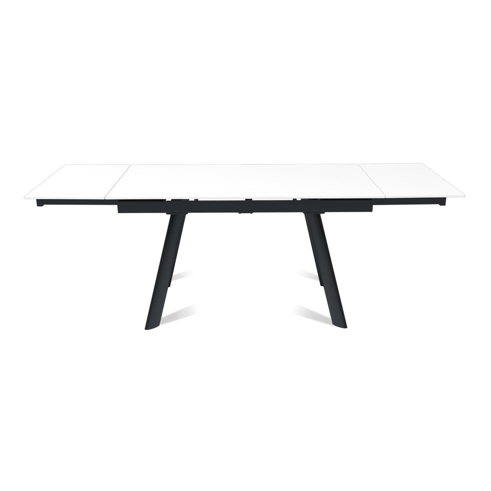 Стол раскладной Stone (140+40+40), керамика матовая белая