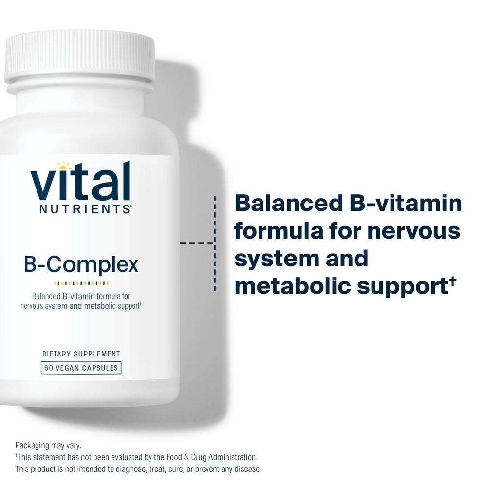 Vital Nutrients, комплекс витаминов группы B, 60 веганских капсул