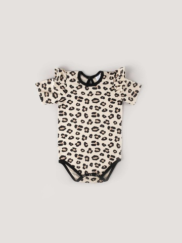 Боди леопардовое, Короткий рукав