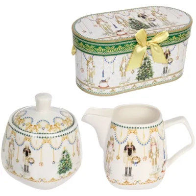 Сахарница 280мл и соусник 270мл керамические»Щелкунчик» в подарочной коробке