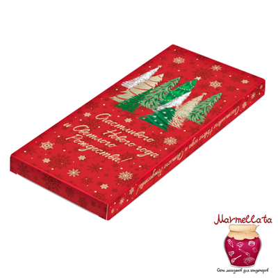 Упаковка для шоколадной плитки с окном "Рождество"