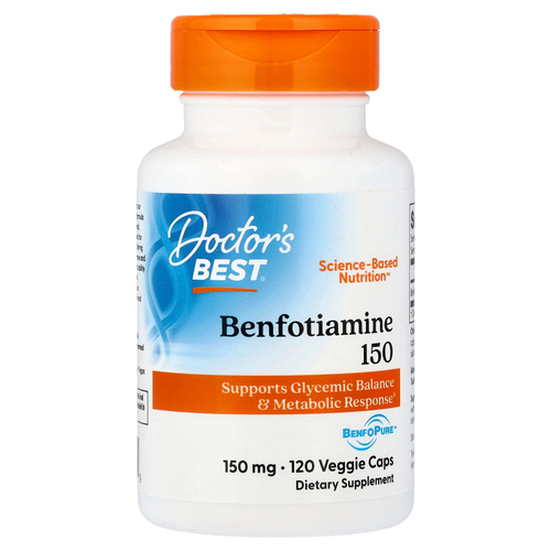 Doctor's Best, бенфотиамин 150, 150 мг, 120 растительных капсул
