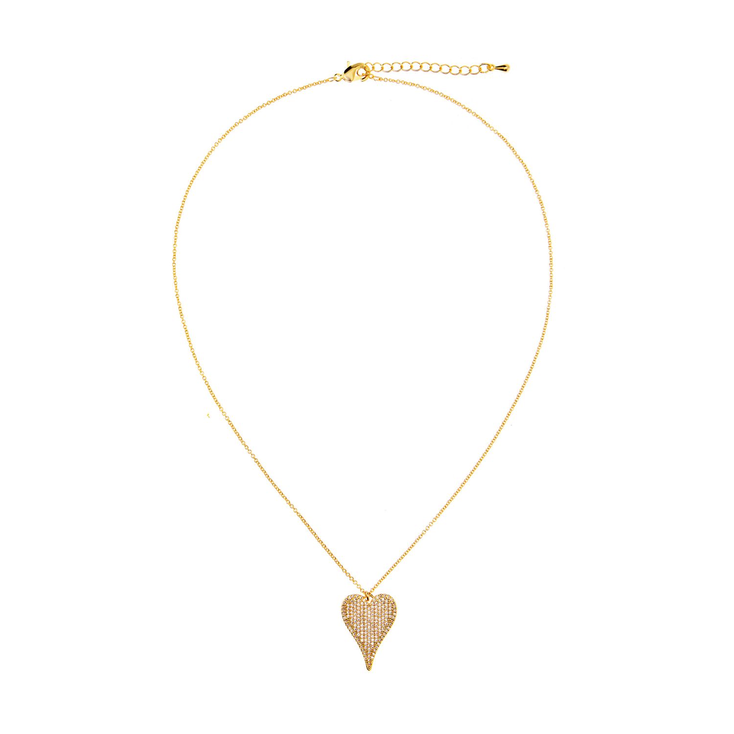 Колье Gold Necklace With A Textured Heart
