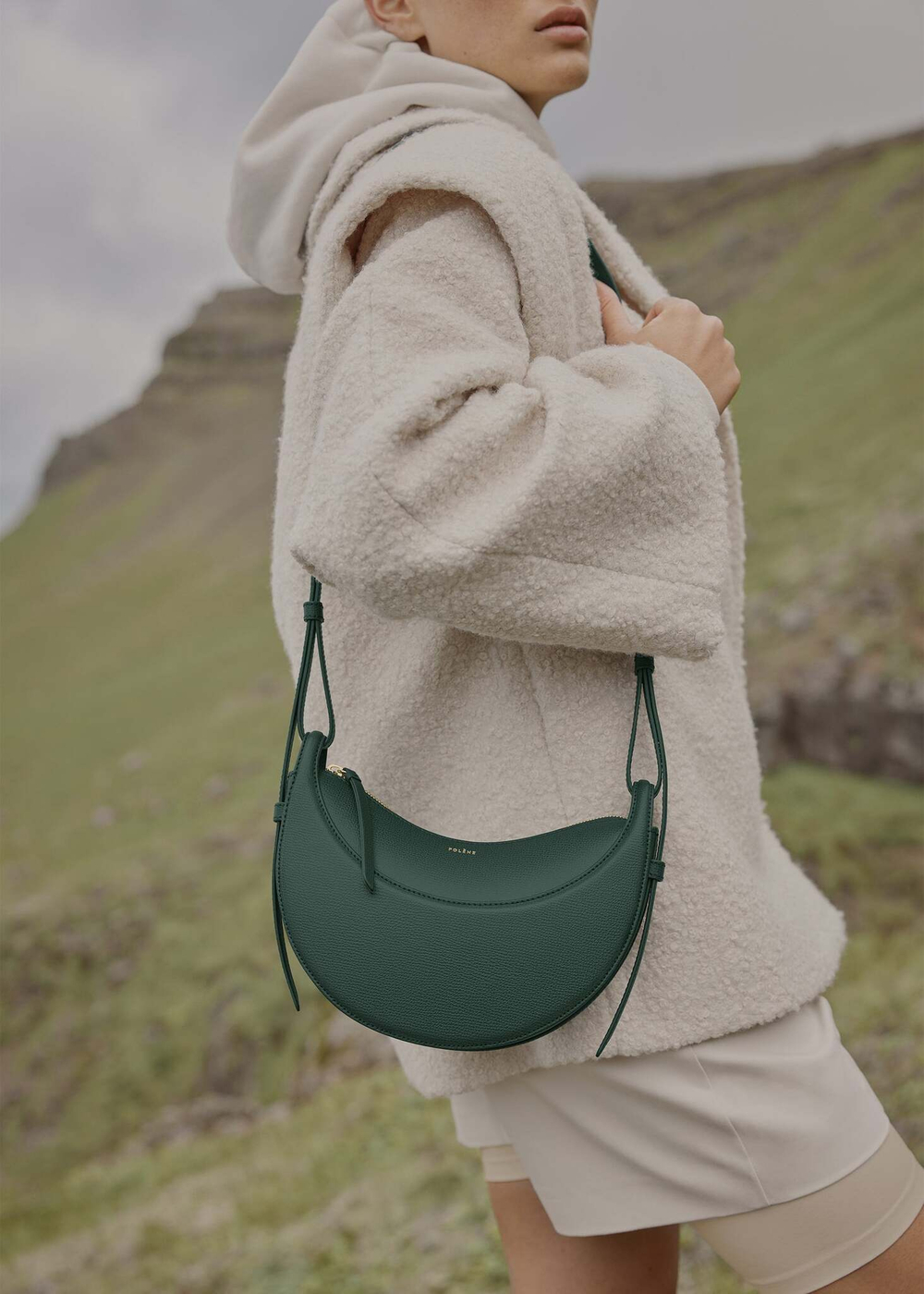 Сумка Polene Numero Dix EDITION TEXTURED GREEN
