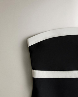 ZARA HOME КУПАЛЬНИК С КОНТРАСТНОЙ ПОЛОСОЙ, ЧЕРНЫЙ