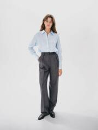 Pressed-crease wool trousers